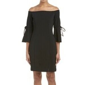 Alexia Admor Black Off-Shoulder Bell Sleeve Sheath Dress Size 4